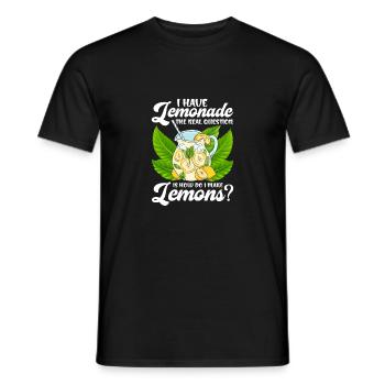 Sarcastic Gift Have Lemonade How Make Lemons - Men's T-Shirt - black - Front - AI Model Male 178 light (178cm)
