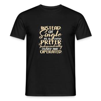 Anstelle von Single Independent Owned und - Männer T-Shirt - Schwarz - Vorne - AI Model Male 178 light (178cm)