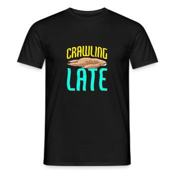 Sloth Crawling Late Funny Sarcastic Sloth - Men's T-Shirt - black - Front - AI Model Male 178 light (178cm)