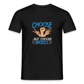 Ciseaux en papier rock Choisissez mais choisissez judicieusement Cadeau - T-shirt homme - noir - Devant - AI Model Male 178 light (178cm)