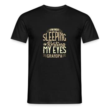 Grandfather Gifts Not Sleeping Resting My Eyes - Men's T-Shirt - black - Front - AI Model Male 178 light (178cm)
