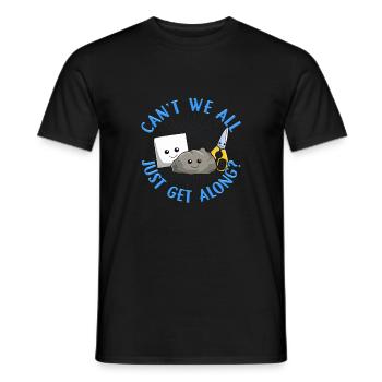 Ne pouvons-nous pas tous nous entendre Rock Paper Scissors - T-shirt homme - noir - Devant - AI Model Male 178 light (178cm)