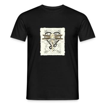 Steampunk Libelle Vintage Gears Goth Geschenkidee - Männer T-Shirt - Schwarz - Vorne - AI Model Male 178 light (178cm)