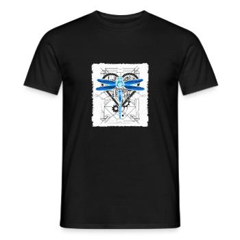 Steampunk Libelle Vintage Gears Goth Geschenke - Männer T-Shirt - Schwarz - Vorne - AI Model Male 178 light (178cm)