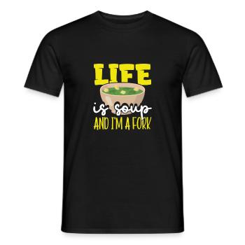 La vie sarcastique est une soupe et je suis un cadeau sarcastique de fourchette - T-shirt homme - noir - Devant - AI Model Male 178 light (178cm)