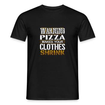 Pizza Lover Gift Warning Pizza Makes Clothes - Men's T-Shirt - black - Front - AI Model Male 178 light (178cm)