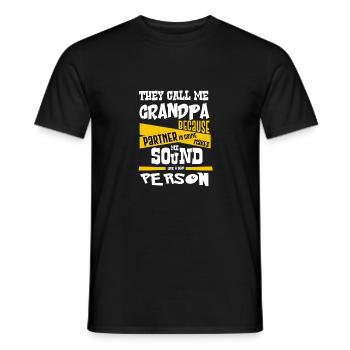 Partner in Crime Sound Like Bad Person Grandpa - Men's T-Shirt - black - Front - AI Model Male 178 light (178cm)