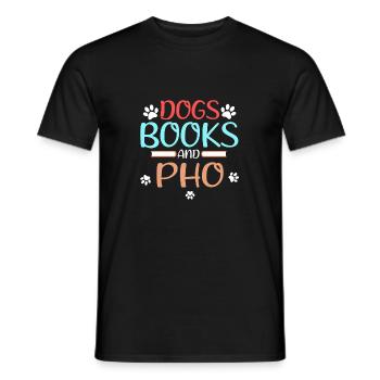Pho Lover Geschenkhunde Bücher und Pho Reader - Männer T-Shirt - Schwarz - Vorne - AI Model Male 178 light (178cm)