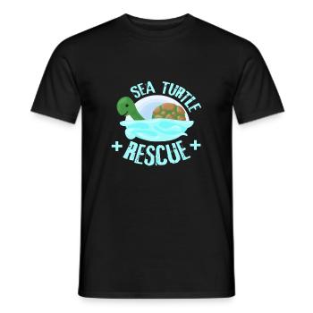 Cadeau d’amoureux de tortue mignon Cadeau de tortue de mer - T-shirt homme - noir - Devant - AI Model Male 178 light (178cm)