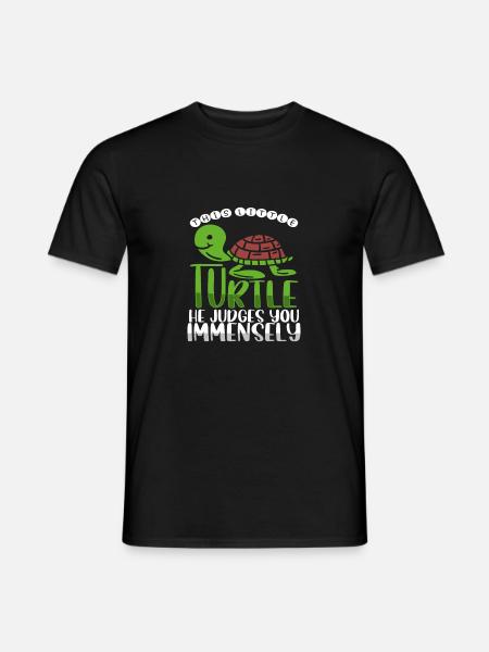 Diese kleine Schildkröte beurteilt dich immens Schildkröte - Männer T-Shirt - Schwarz