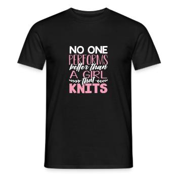 Cadeau de tricot de fille Personne ne fait mieux que - T-shirt homme - noir - Devant - AI Model Male 178 light (178cm)