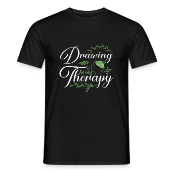 Le dessin cadeau d’artiste est mon cadeau de thérapie pour l’artiste - T-shirt homme - noir - Devant - AI Model Male 178 light (178cm)