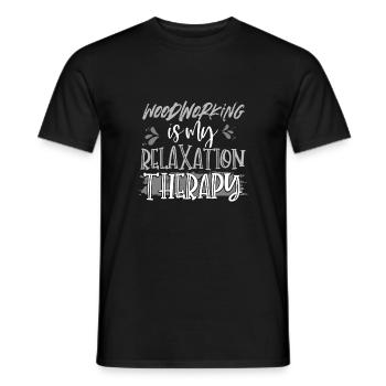 Woodworker Gifts Woodworking is My Relaxation - Men's T-Shirt - black - Front - AI Model Male 178 light (178cm)