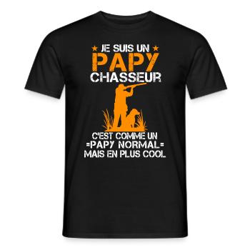 Je suis un Papy Chasseur Cool - T-shirt homme - noir - Devant - AI Model Male 178 light (178cm)