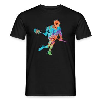 Joueur de crosse Raquette Ball Enfants Crosse - T-shirt homme - noir - Devant - AI Model Male 178 light (178cm)