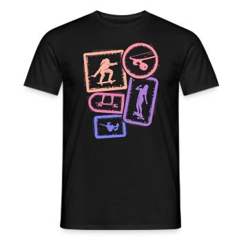 Skater Skateboarder Enfants Skateboard Fille - T-shirt homme - noir - Devant - AI Model Male 178 light (178cm)