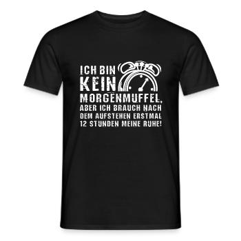 Morgenmuffel - Männer T-Shirt - Schwarz - Vorne - AI Model Male 178 light (178cm)