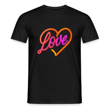 Love LOVE love heart design - Men's T-Shirt - black - Front - AI Model Male 178 light (178cm)
