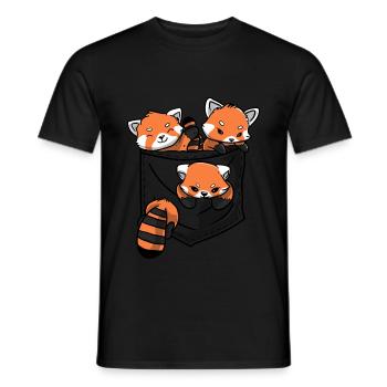 Panda Rouge Amateur d’animaux Petit Panda Ours Rouge - T-shirt homme - noir - Devant - AI Model Male 178 light (178cm)