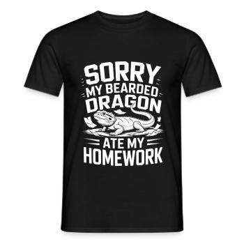 Meine Bartagame hat meine Hausaufgaben gefressen! Reptilien-Liebhaber - Männer T-Shirt - Schwarz - Vorne - AI Model Male 178 light (178cm)