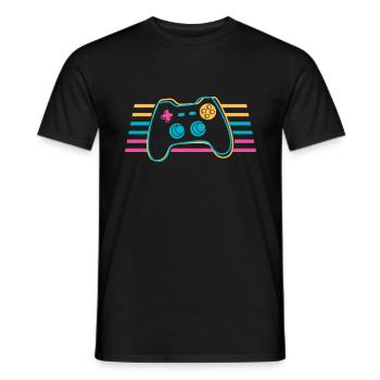 Gamepad Joystick Controller Colorful Gamer - Men's T-Shirt - black - Front - AI Model Male 178 light (178cm)