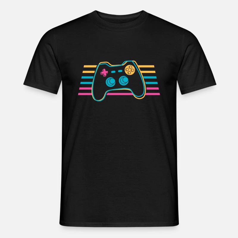 Gamepad Joystick Controller Bunt Gamer - Männer T-Shirt - Schwarz