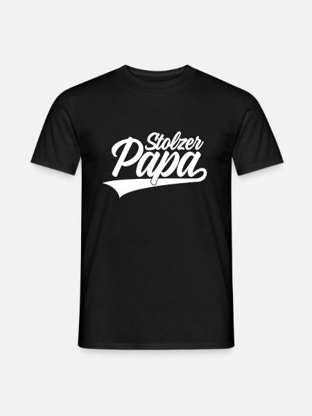 STOLZER PAPA VATI - Männer T-Shirt - Schwarz