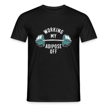 Haltère avec poids dicton de motivation - T-shirt homme - noir - Devant - AI Model Male 178 light (178cm)
