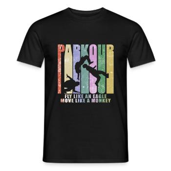 Parkour Freerunner - Männer T-Shirt - Schwarz - Vorne - AI Model Male 178 light (178cm)