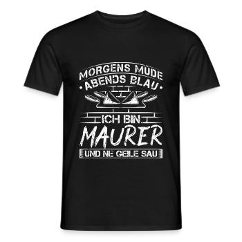 Morgens Müde Abends Blau Ich Bin Maurer - Männer T-Shirt - Schwarz - Vorne - AI Model Male 178 light (178cm)