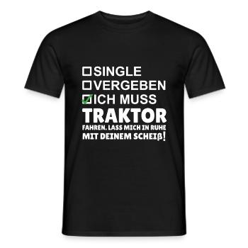 Ich muss Traktor fahren. Lass mich in RUHE - Männer T-Shirt - Schwarz - Vorne - AI Model Male 178 light (178cm)