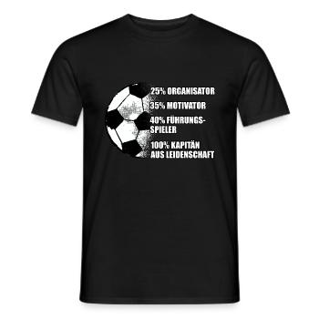 Mannschaftskapitän Spruch Kapitänsbinde Fußball - Männer T-Shirt - Schwarz - Vorne - AI Model Male 178 light (178cm)