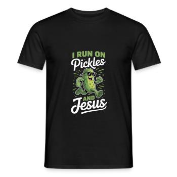Cucumber Jesus Faith Christian - Men's T-Shirt - black - Front - AI Model Male 178 light (178cm)