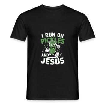 Cucumber Jesus Faith Christian - Men's T-Shirt - black - Front - AI Model Male 178 light (178cm)