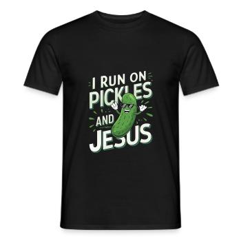 Cucumber Jesus Faith Christian - Men's T-Shirt - black - Front - AI Model Male 178 light (178cm)