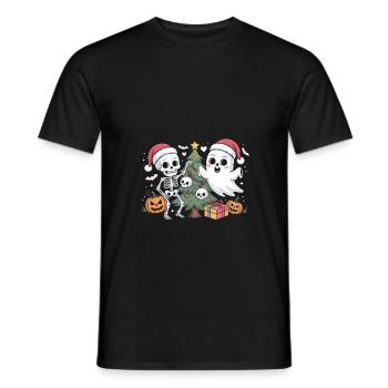 Fête d’Halloween en hiver Winterween - T-shirt homme - noir - Devant - AI Model Male 178 light (178cm)