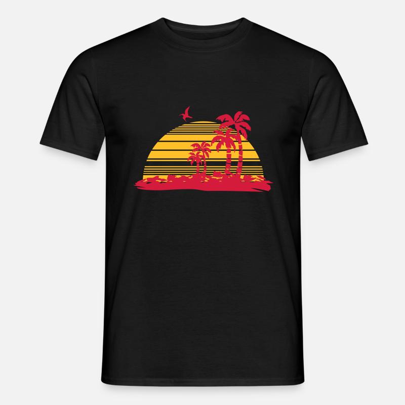 sunset island - Männer T-Shirt - Schwarz