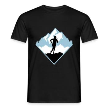 Course de trail, coureur, course - T-shirt homme - noir - Devant - AI Model Male 178 light (178cm)