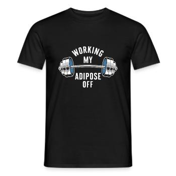 Haltère avec poids dicton de motivation - T-shirt homme - noir - Devant - AI Model Male 178 light (178cm)