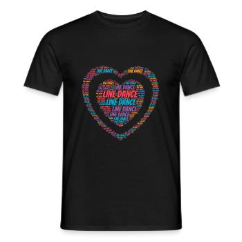 Line dance - Line Dancing Heart Geschenk T-Shirt - Männer T-Shirt - Schwarz - Vorne - AI Model Male 178 light (178cm)