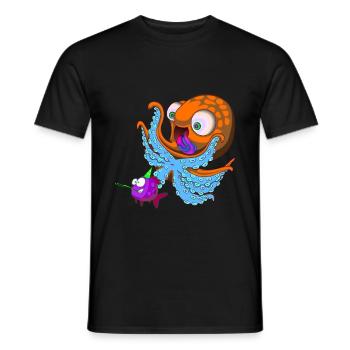 Poisson d'anniversaire de poulpe - T-shirt homme - noir - Devant - AI Model Male 178 light (178cm)