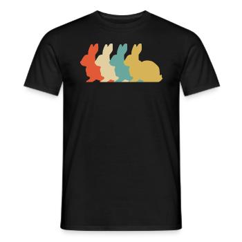 Retro Hase - Männer T-Shirt - Schwarz - Vorne - AI Model Male 178 light (178cm)