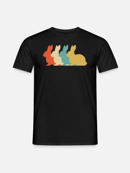 Retro Hase - Männer T-Shirt - Schwarz