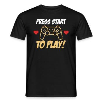 Controller Game Console Start - Men's T-Shirt - black - Front - AI Model Male 178 light (178cm)