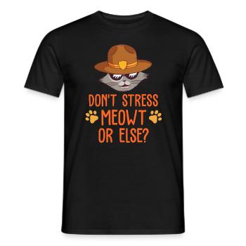 Katze Kater - Männer T-Shirt - Schwarz - Vorne - AI Model Male 178 light (178cm)