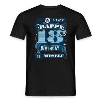 Un très joyeux 18e anniversaire à moi-même - T-shirt homme - noir - Devant - AI Model Male 178 light (178cm)