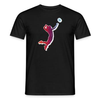 Volleyball female silhouette - Men's T-Shirt - black - Front - AI Model Male 178 light (178cm)