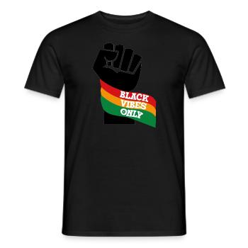 Vibrations noires uniquement - T-shirt homme - noir - Devant - AI Model Male 178 light (178cm)