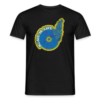 Music is life - Männer T-Shirt - Schwarz - Vorne - AI Model Male 178 light (178cm)