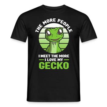 Gecko lover | Geckos Reptiles Animals Gifts - Men's T-Shirt - black - Front - AI Model Male 178 light (178cm)